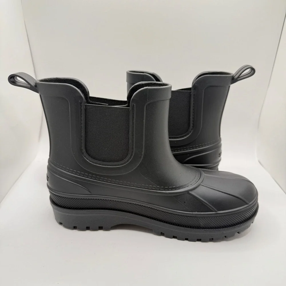Sperry Boys Black Rain Boots Waterproof Duck Ankle Boot STK29447 Size 4M